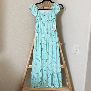 Bailey Lane Mint Floral Ruffle Maxi Dress Girls 12-14
